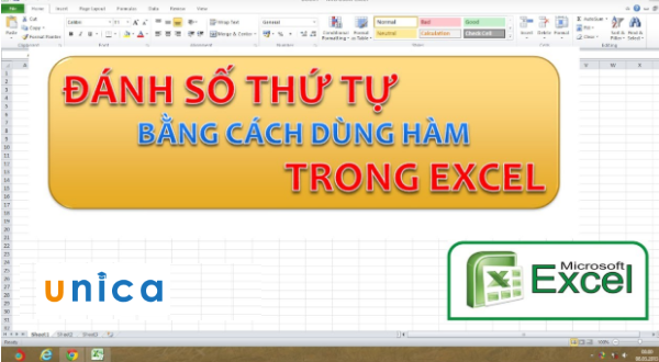 cách đánh số thứ tự tự nhảy trong excel