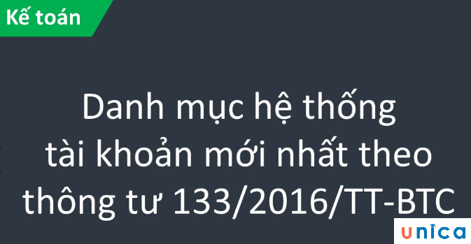 Hệ thống các tài khoản kế toán theo thông tư 133