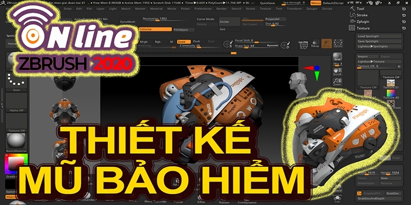 Làm Chủ Nhanh Chóng Zbrush Với Khóa Học Thiết Kế Mũ Bảo Hiểm